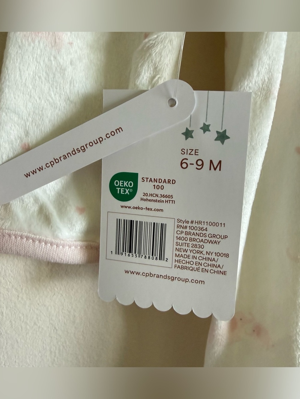 NWT Rabbit Moon Long Sleeve Footsie One Piece Elephant Set Baby Girl 6-9 Months - Picture 5 of 5